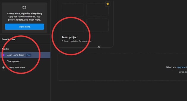 screenshot illustrating figma’s teams structure