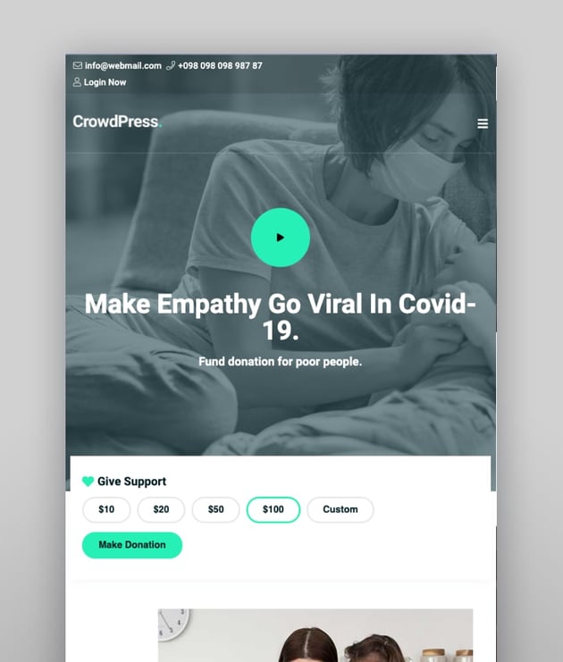 CrowdPress—Crowdfunding Responsive WordPress Theme