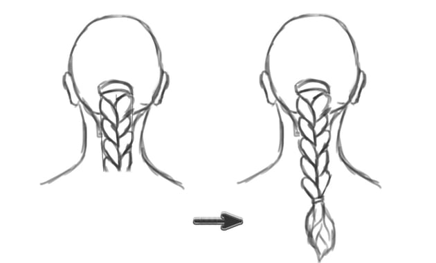 Draw the Curves of a Braid Hairstyle
