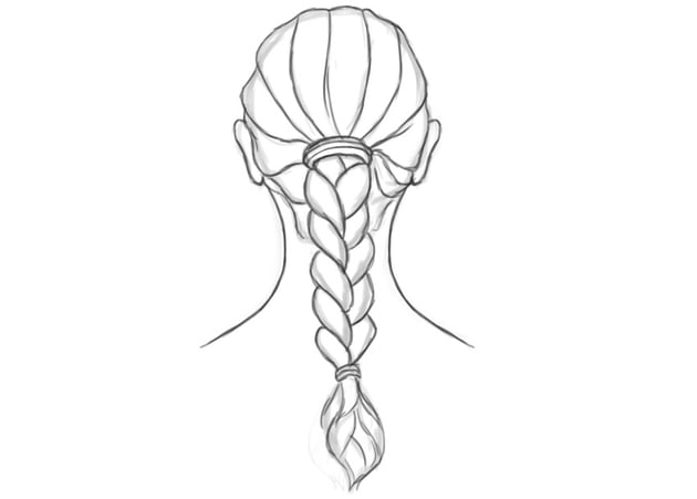 How to Draw Braids Final Sketch in Adobe Photoshop