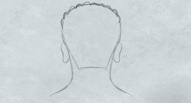 Drawing the Head and Neck for a Dreadlock Hairstyle