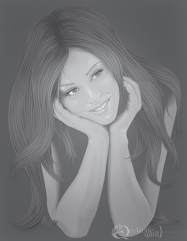 Long Hair Vector Portrait by Dana