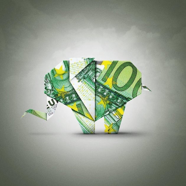 Japanese Origami Elephant in Photoshop by Franck Beaume