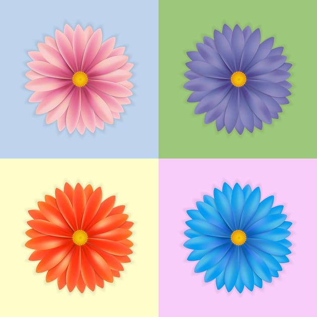 Gradient Mesh Flowers by Fabienne