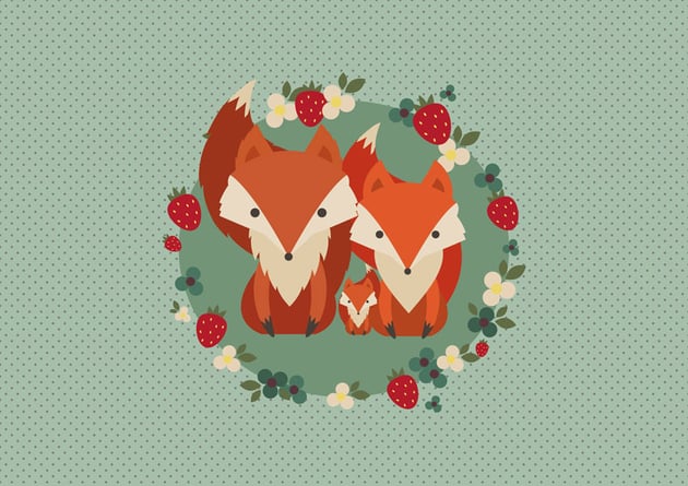 Retro Fox Illustration by Silvia Waltmann
