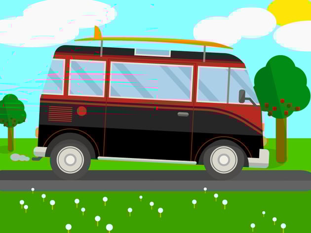 Surfing Van Illustration Adobe Illustrator Tutorial