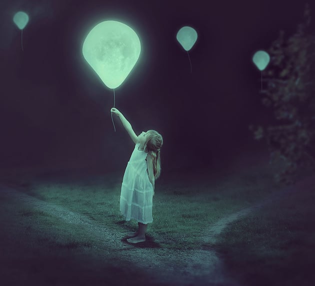 Moon Balloon Photo Manipulation Photoshop Tutorial