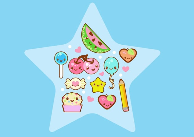 Kawaii Fruit Collage Adobe Illustrator Tutorial