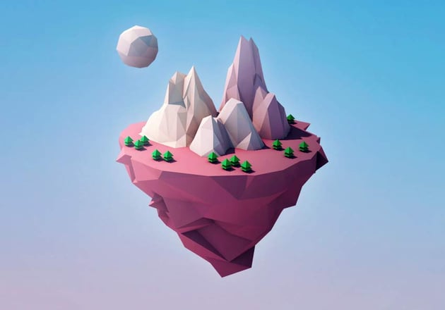 How to Create a Low Poly Floating Island in C4D