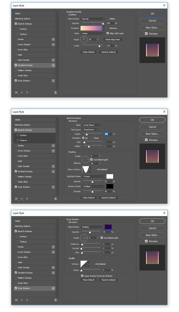 blending option settings