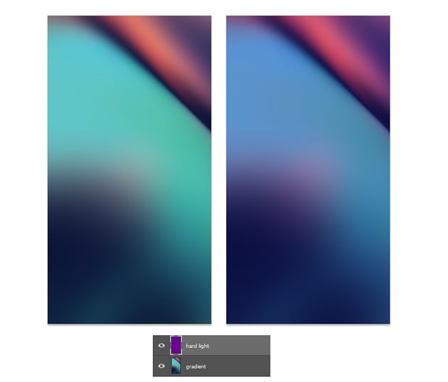 Add a purple hard light layer