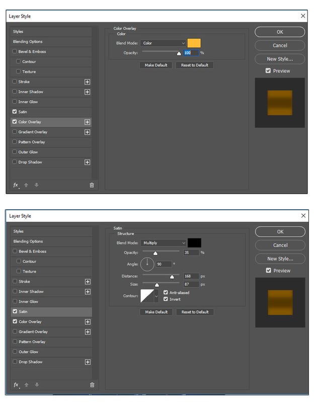 Add layer styles ot the suit