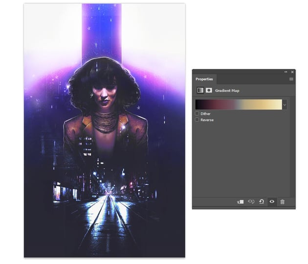 Add a gold copper gradient map