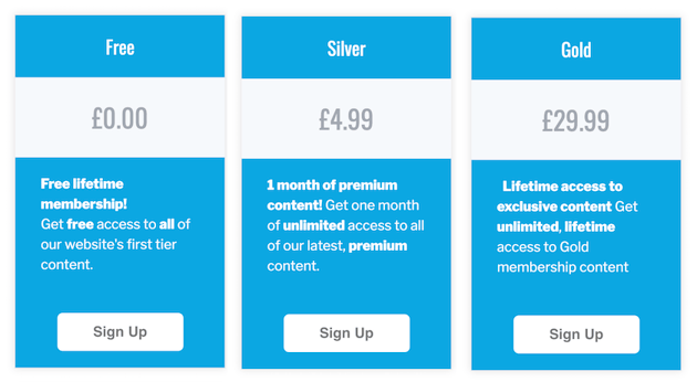 By the end of this tutorial youll have created three subscription levels