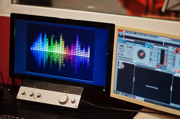 Audio record studio room