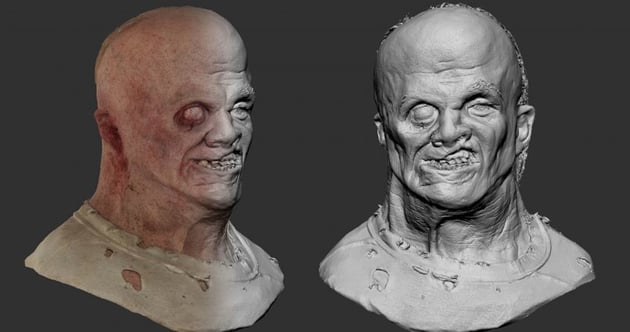 A 3D scanned bust, fully detailed and ready for use in digital production, from Pixel Light Studios