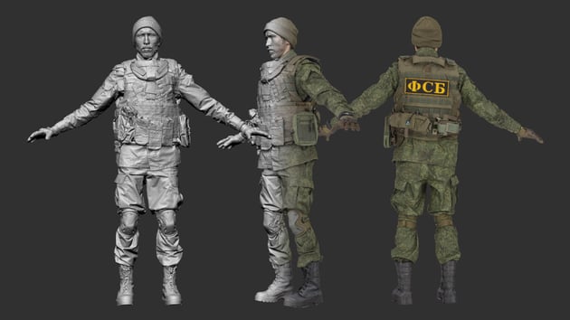 A 3D character model created using photogrammetry at Pixel Light Studios