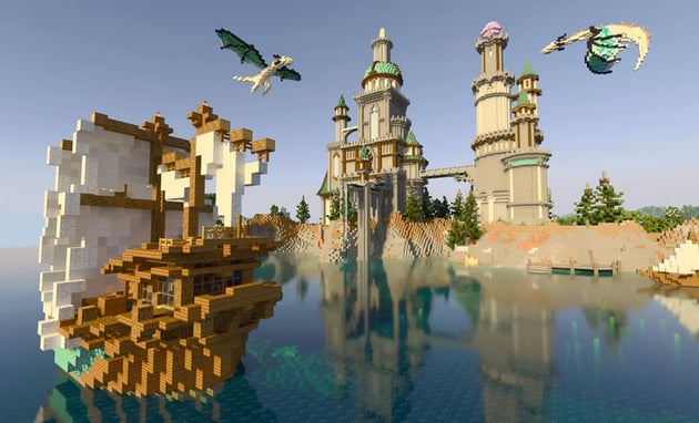 Minecraft RTX transforms the game’s world with real-time ray tracing, delivering stunning lighting, shadows, and reflections. (Image Credit: NVIDIA/Mojang Studios)