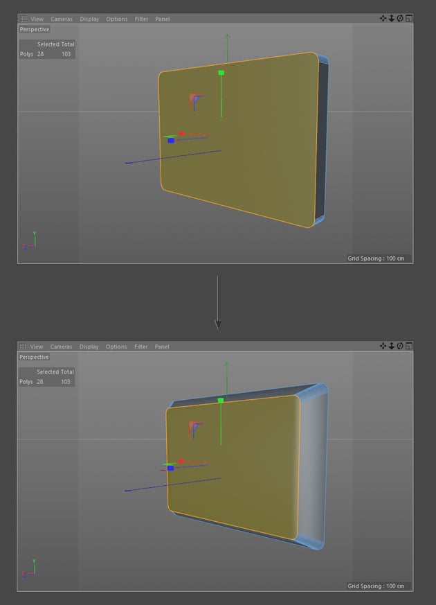 Scale back of the monitor