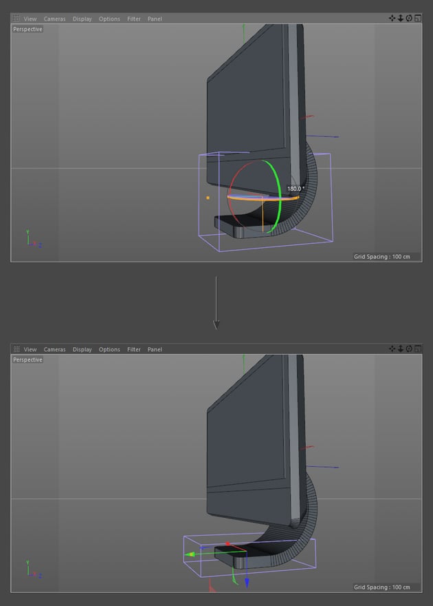Scale the cage to fit the base