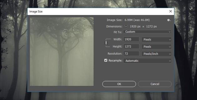 Change the image size