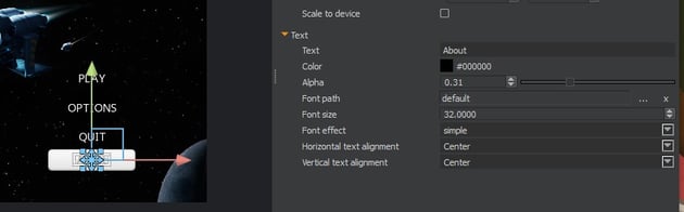 UI Canvas - Button properties
