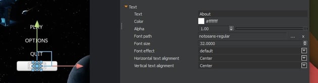 UI Canvas - Button Text properties