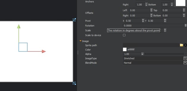 Empty UI Canvas - Offsets properties