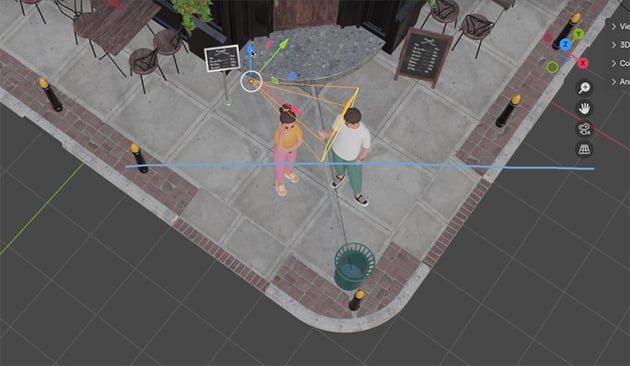 behind the line shot