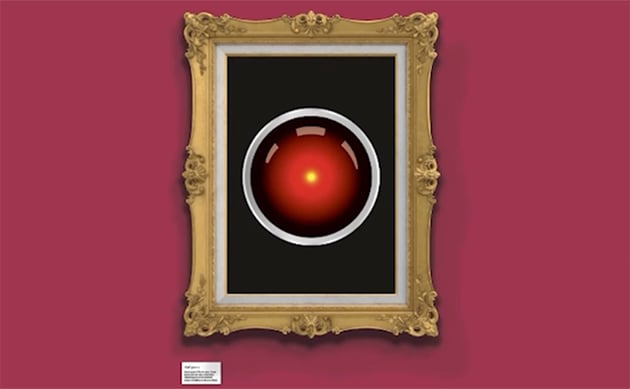 HAL 9000 in a gold frame