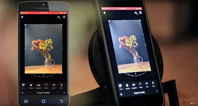 crop in lightroom mobile