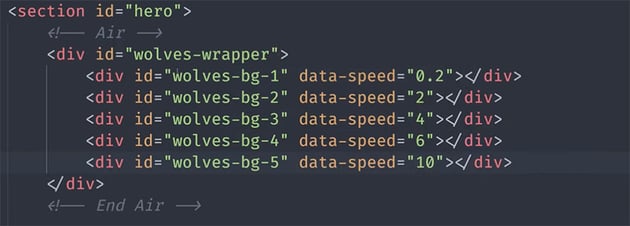 divs with different data speeds
