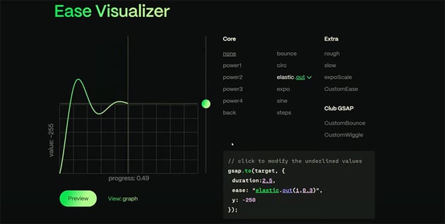 GSAP ease visualizer