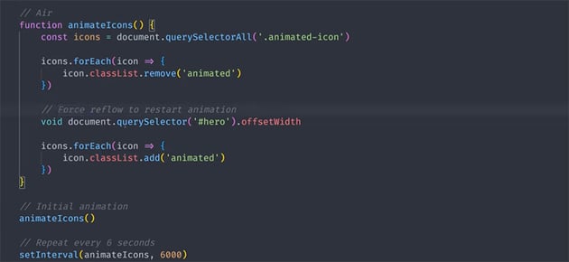 javascript icon animation
