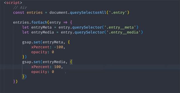 js code to move items off page
