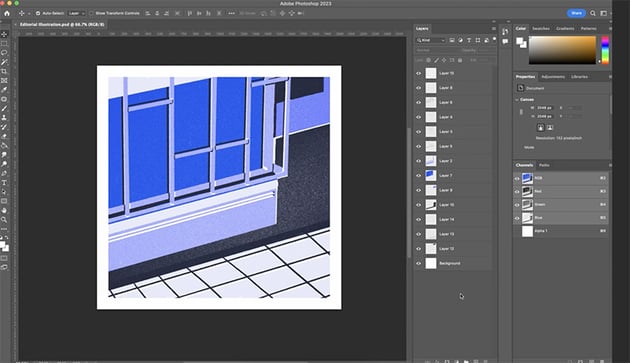 illustration in photoshop