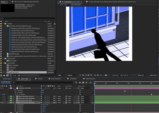 man's shadow on ground