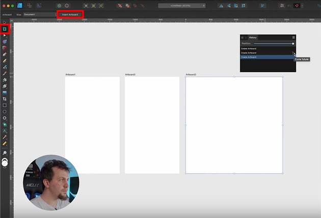 insert artboards