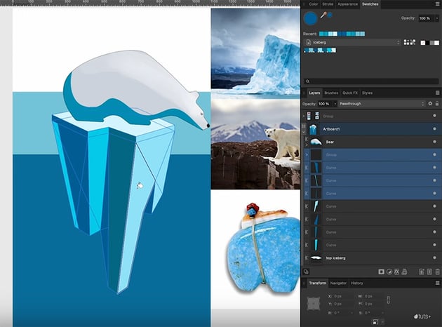 finish the iceberg coloring