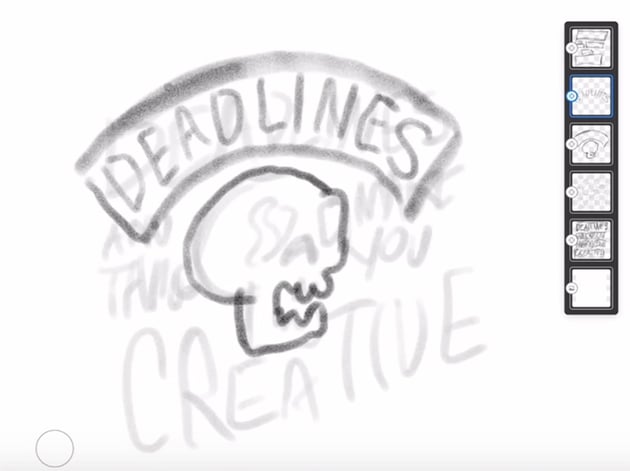 skull with curved text