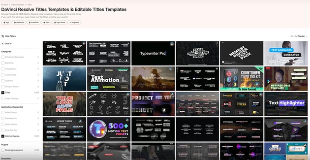 Davinci resolve title templates