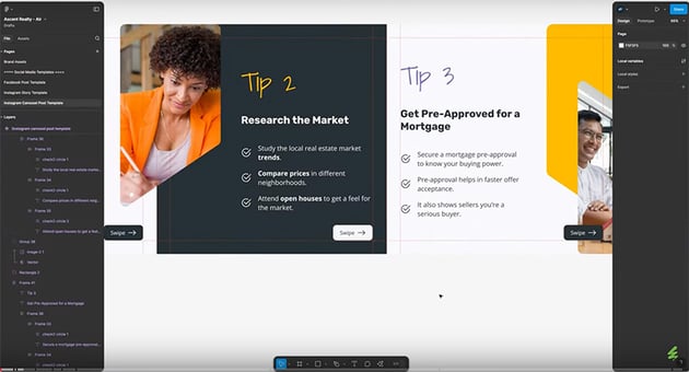 designing instagram posts in figma