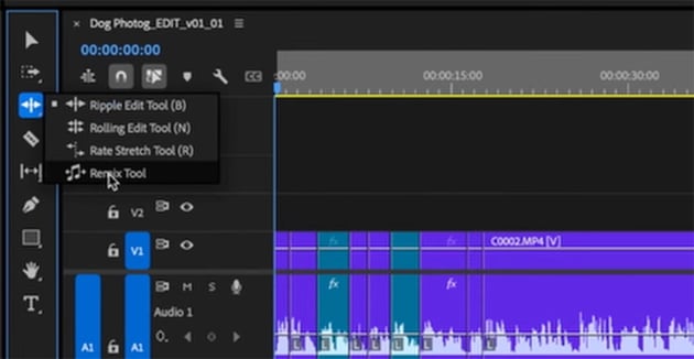 remix tool in premiere pro