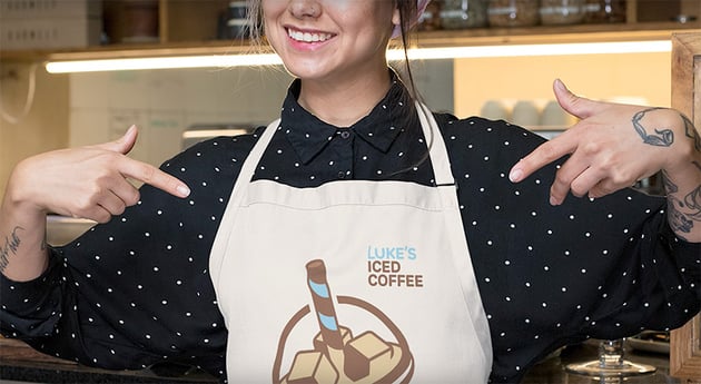 logo on an apron