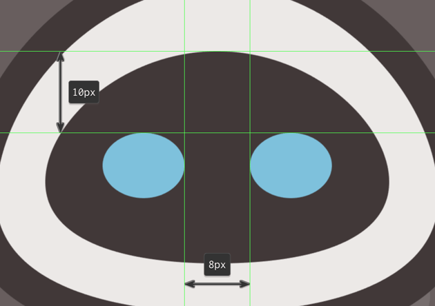 creating the main shapes for eves eyes