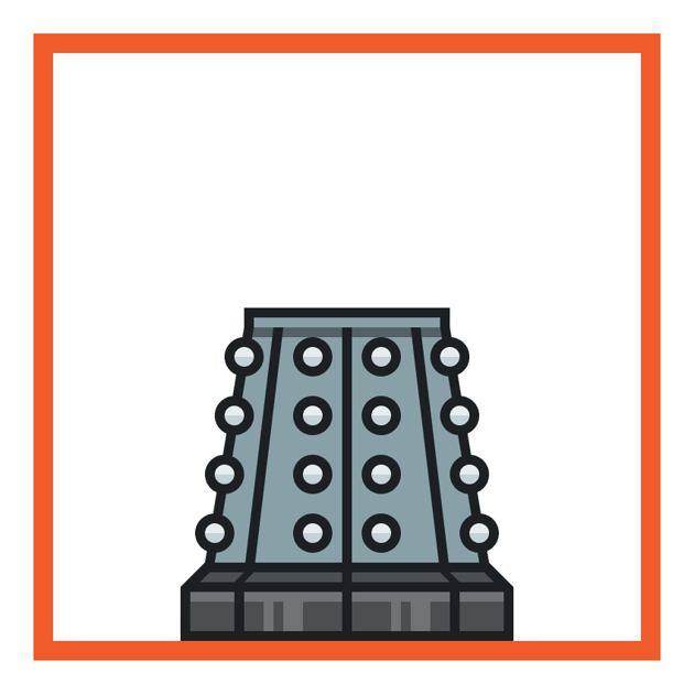 adding the rows of spheres to the daleks lower body