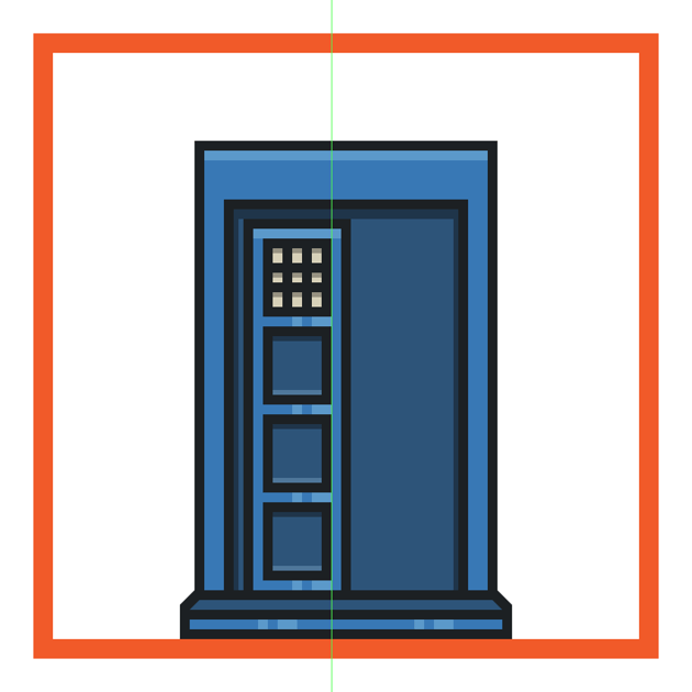 adding the subtle highlights to the time machines left door