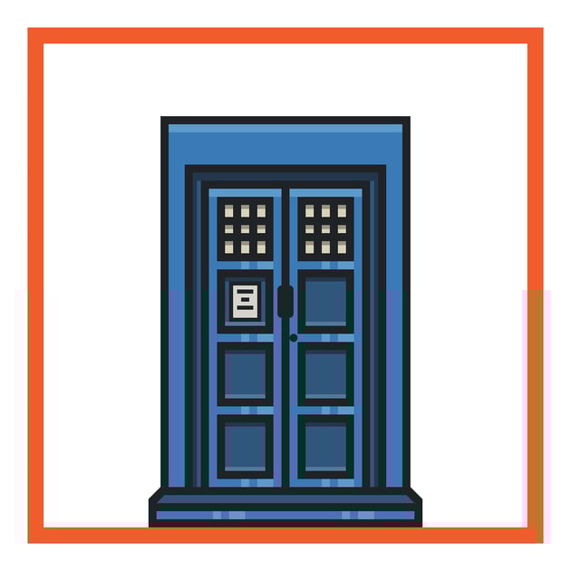 adding and positioning the lock onto the time machines right door