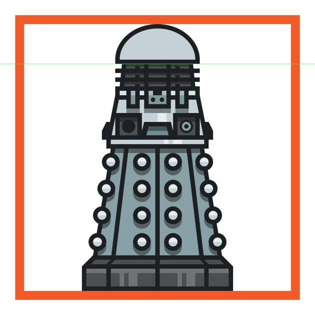 creating and positioning the main shapes for the daleks head