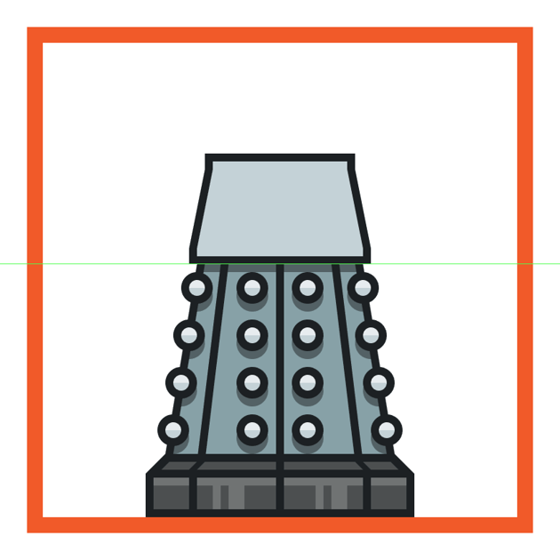 creating and positioning the main shapes for the daleks upper body